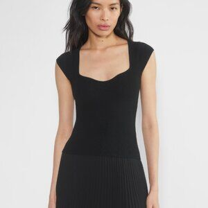 Aritzia Tuscany Top Black Short Sleeve XXS NWT